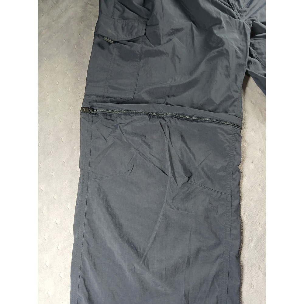 Columbia Omni-Shade Convertible Hiking Pants Mens 42x30 Navy Blue Zip Off Cargo - Picture 3 of 7